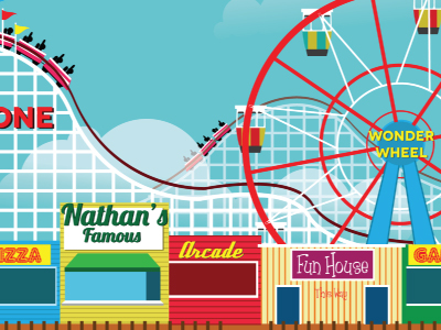 New Coney Island Poster Wip By Alex Asfour On Dribbble