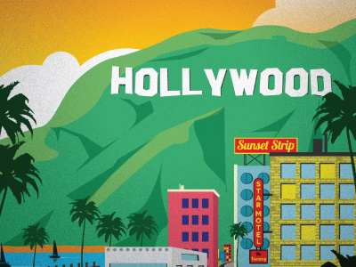 Hollywood Poster WIP art hollywood illustration la poster travel vintage wip