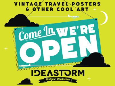 Open Sign Shot art ideastorm illustration miami poster store