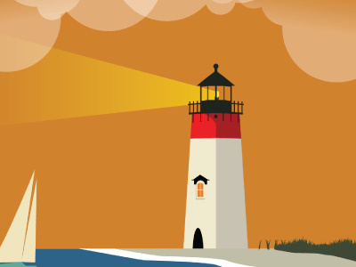 Vintage Cape Cod Poster art cape cod ideastormmedia illustration lighthouse poster vector