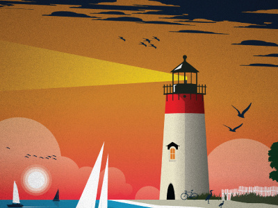 Vintage Cape Cod Poster art cape cod ideastormmedia illustration lighthouse poster vector