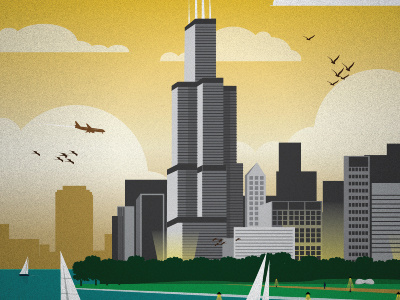 Chicago Vintage Poster Print art chicago ideastorm illustration poster vector windycity wip