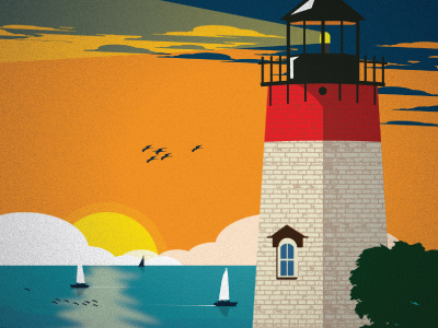 Cape Cod Print art cape cod ideastormmedia illustration lighthouse poster vector