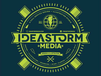 IdeaStorm Media Tee Final advertising art branding color design emblem feedback ideastorm illustration logo t shirt tee