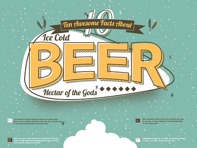 Retro Beer Poster art beer facts illustration kickstart poster print retro screen vintage