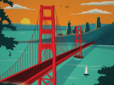 Updated San Francisco Print art california francisco illustration poster san vector wip