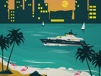 New Miami Poster art beach ideastorm illustration miami poster skyline
