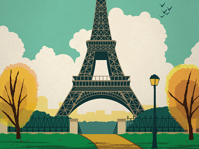 Vintage Paris Poster art eiffel france illustration paris poster tower travel vintage