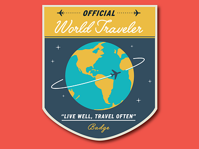 World Traveler Patch design globe illustration patch plane travel vector