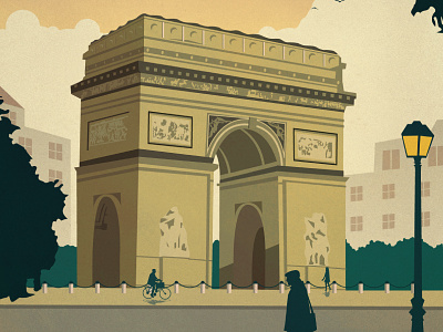 Arc De Triomphe arc arc de triomphe design france illustration landmark paris poster vector