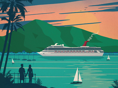 Vintage St. Thomas Poster 2015 cover design illustration magazine poster st thomas vector virgin islands