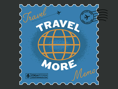 Travel Memos design globe illustration poster quote simple stamp vector