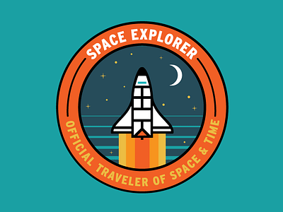 Space Explorer Patch design illustration poster rocket space stars vector vintage