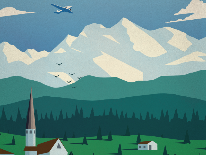 Vintage Bavaria Poster alps bavaria design germany illustration mountains munich oktoberfest travel vector