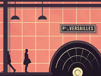 Porte de Versailles color design france illustration metro paris poster practice vector