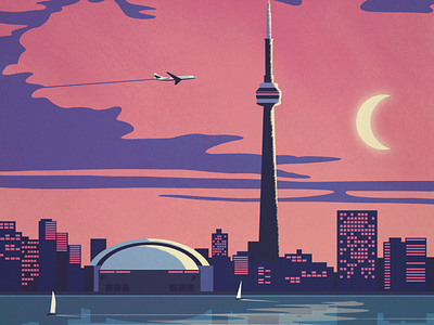 Vintage Toronto Poster canada cityscape cn design illustration poster toronto tower vintage