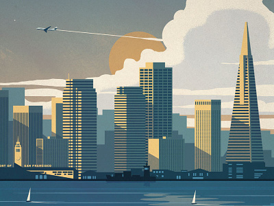 San Francisco Poster california cityscape design geometry illustration poster san francisco sf vector