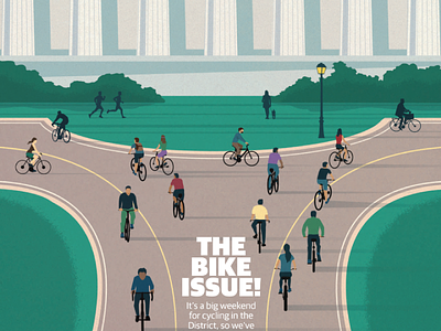 Washington Post Express bike week bikes design editorial illustration lincoln memorial washington dc washington post