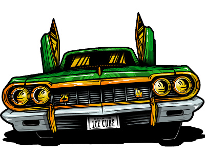 Ice Cube Project - Car element Illustration adobe illustrator artist car car show houston ice cube illustration illustrator logo low rider texas