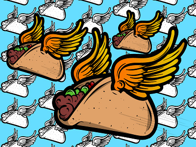 Taco Heaven branding food illustration illustrator logo poster print design tacos wacom