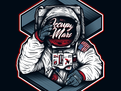 Occupy Mars - StarMan on Mars Illustration