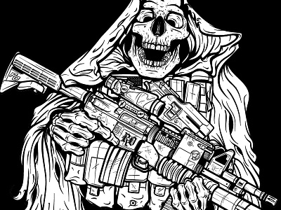 Tactical Reaper illy adobe illustrator army illustration military reaper skull vector art