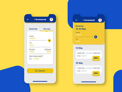 Ryanair App redesign app dailyui design mobile ui responsive ryanair ui uiux