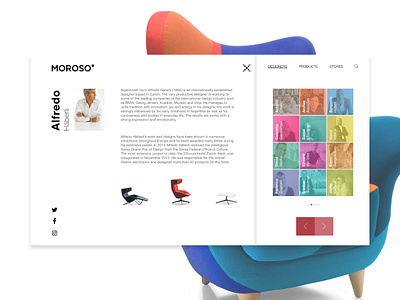 Moroso Designers Page - unofficial app brand design branding dailyui design dribbble illustration logo minimal minimalist typography ui uiux ux vector web website