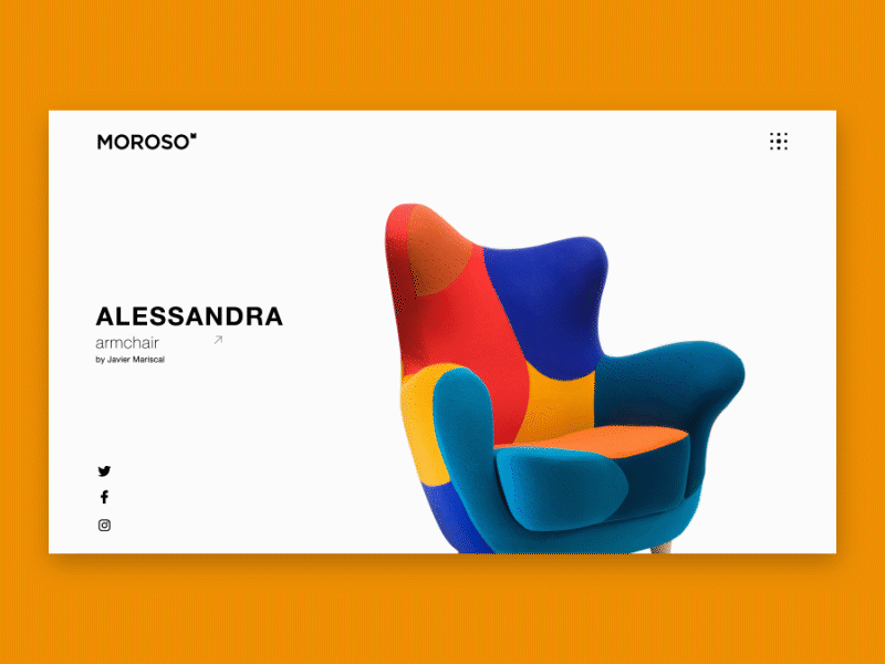 Moroso Main Page Animation - unofficial adobe xd animation app branding colors dailyui design dribbble icon illustration logo minimal minimalist typography ui uiux ux vector web website