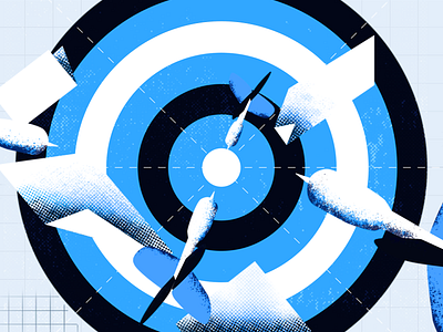 Bulls-Eye on the Prize darts design illustration illustrator photoshop play texture vector