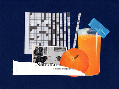 Good Morning analog blue collage collage art composition digitial graphic art graphic design morning orange juice photoshop tape texture