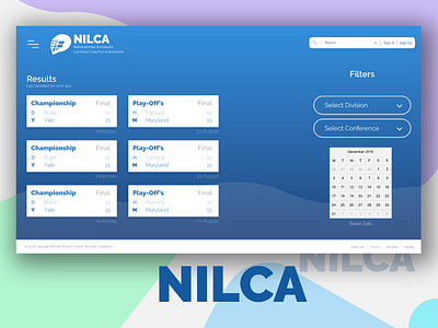 NILCA-Website revamp app branding colorful design dribble icon lacrosse logo typography ui ux web