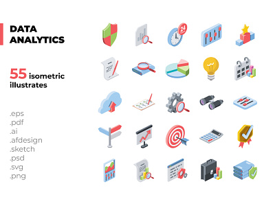 Data Analytics 3d concept creative design flat icons idea illustration isometric isometric art isometric design isometric illustration web