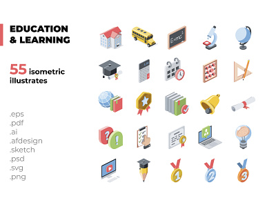 Education and Learning 3d concept creative design flat icons idea illustration isometric isometric art isometric design isometric icons isometric illustration