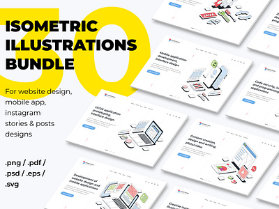 Isometric illustrations Bundle