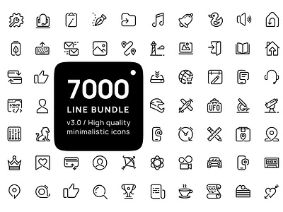 7000 Premium line icons bundle