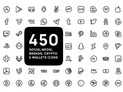 Popular Social media, Brands, Payment systems, Crypto and wallet