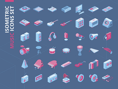 Music Icons 3d affinity concept creative design flat icon icon a day icon app icons idea illustrate illustrated illustration illustrator isometric logo vector web webdesign