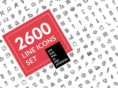 Line icons +2600 set art concept creative design icon icons illustration line lines logo logos outline site symbol symbols ui ux vector web webdesign