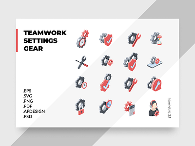 Gears, settings, support concept creative design flat icons idea illustration isometric web webdesign