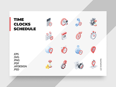 TIME, CLOCK, SHEDULE iCONS concept creative design flat icons idea illustration isometric web webdesign