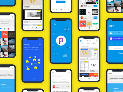 Principle App - Screens colorful community mobile application mobile ui principleapp ui ui design uiux ux