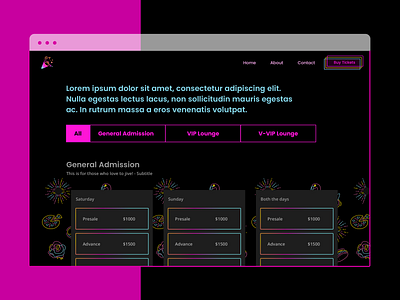 Music Festival - Dark theme design music festival music website ui ux website website design