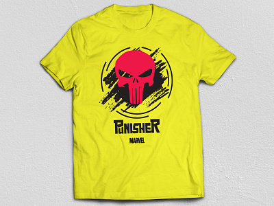 Punisher_Yellow creative design illustration print on demand tshirt design