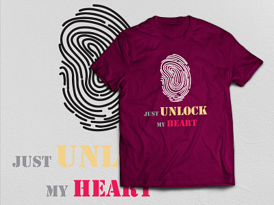 Fingerprint Unlock creative design custom design fingerprint illustration print design print on demand tshirt design