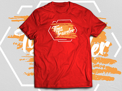 Time Traveler_Red creative design illustration print design print on demand tshirt design typography