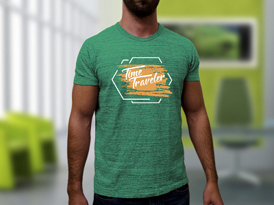 Time Traveler_Green creative design illustration print design print on demand tshirt design
