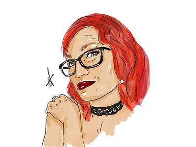 That Look illustration portrait redhead sketch