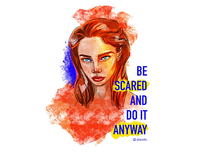 Be Scared & Do it Anyway digitaldrawing illus illustration nft portrait