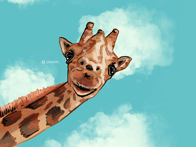 Sooo, Hello! digitaldrawing giraffe illustration procreate